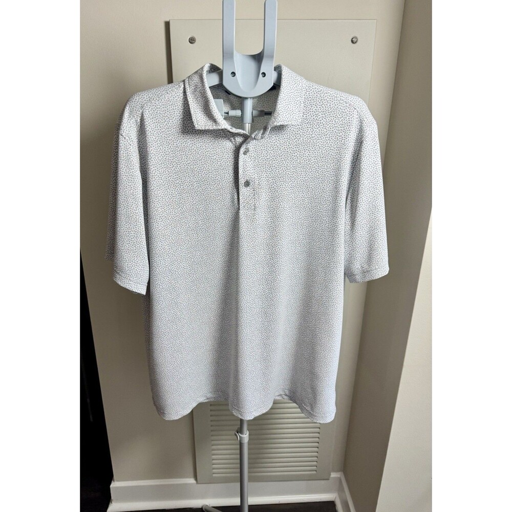 Cutter & Buck Mens Virtue Botanical Print Golf Polo Gray White Gardner Logo XL - Picture 2 of 11